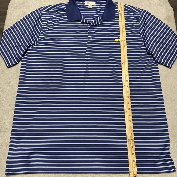 Masters Performance Polo Mens XL Blue Striped Augusta Golf Preppy - Picture 6 of 6